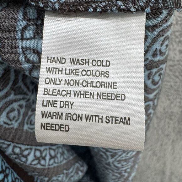 Sag Harbor Skirt 1X Brown Turquoise Tiered Midi A-Line PullOn Elastic Waist - Picture 11 of 11